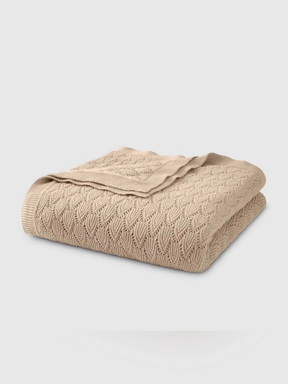 New Jeremiah Brent Home Pointelle Throw Blanket 50X60